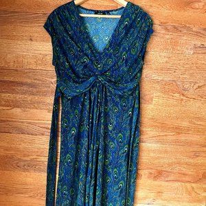 Peacock Feather Print Dress